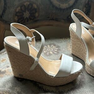Michael Kors white platform sandals